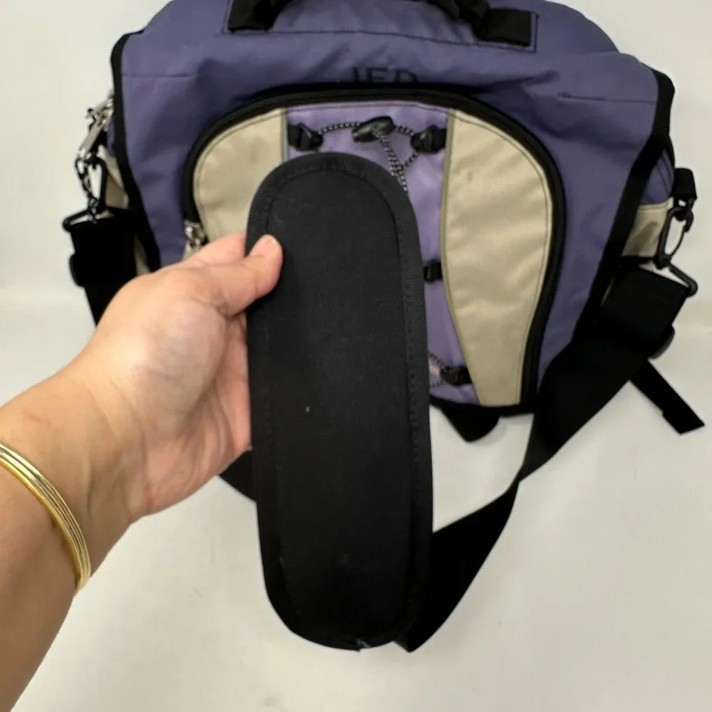 LL Bean Messenger Bag BLUE Nylon Work School Laptop
